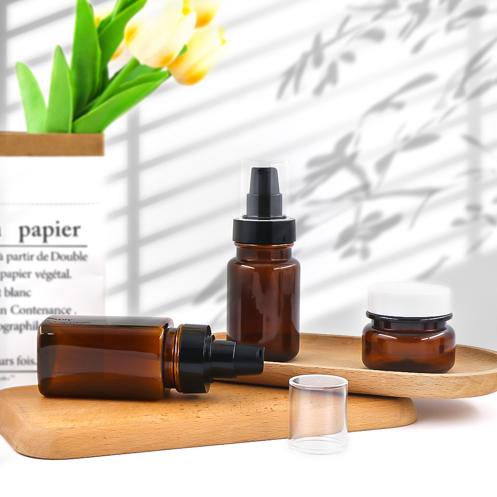 Set di flaconi cosmetici medici in plastica PET quadrati