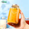 Barattolo di vetro riutilizzabile in plastica trasparente con tazza Boba da 500 ml e 16 once