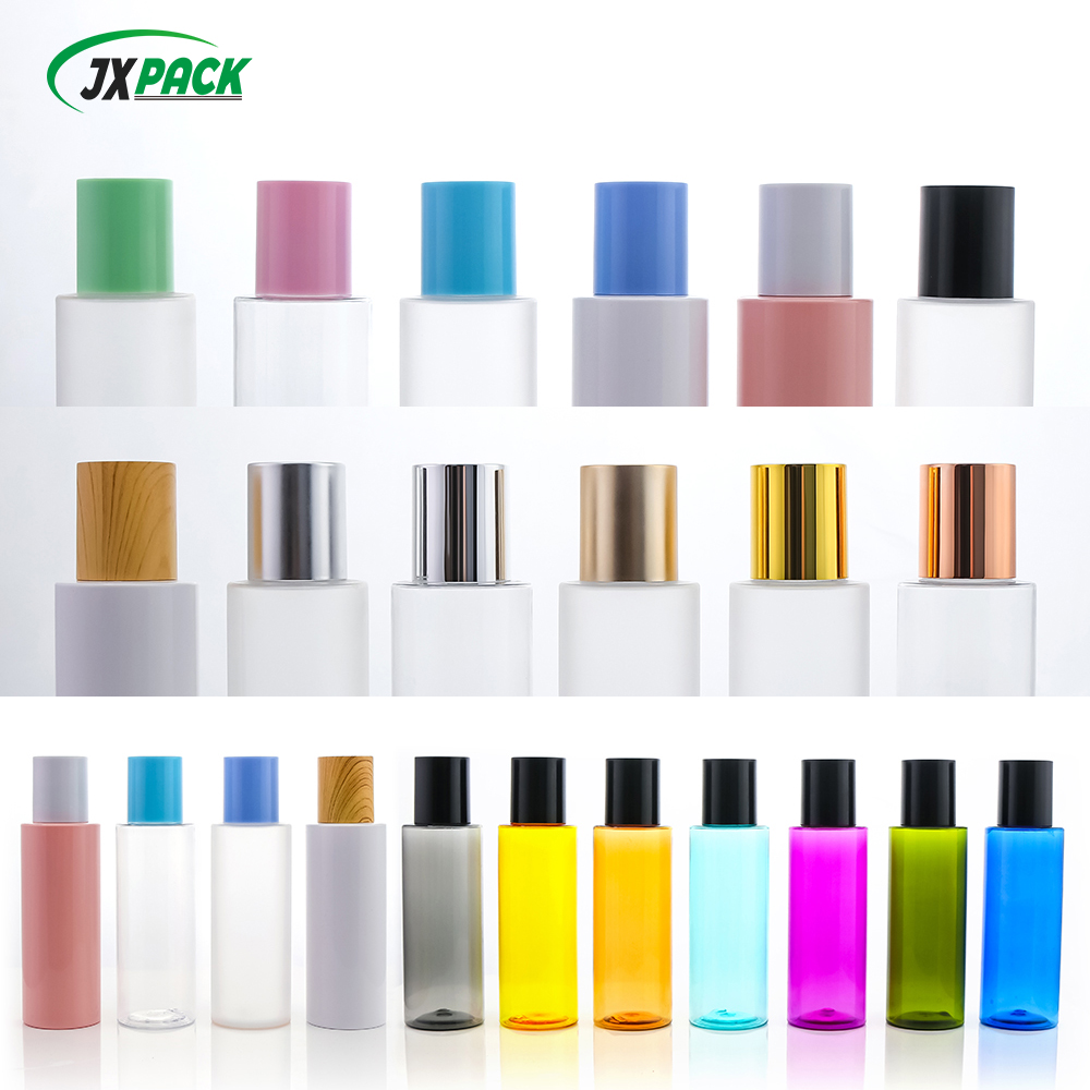 Flacone di lozione in plastica da 100 ml con tappo a scatto per essenza viso
